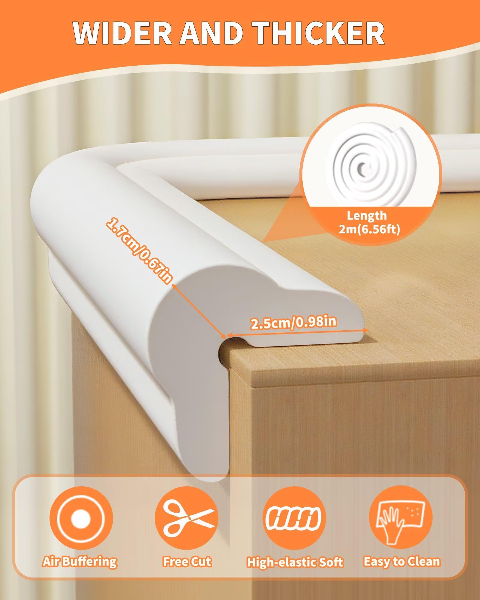 QYV edge protector six-corner-guards demonstrates full-edge coverage for safe play surfaces.