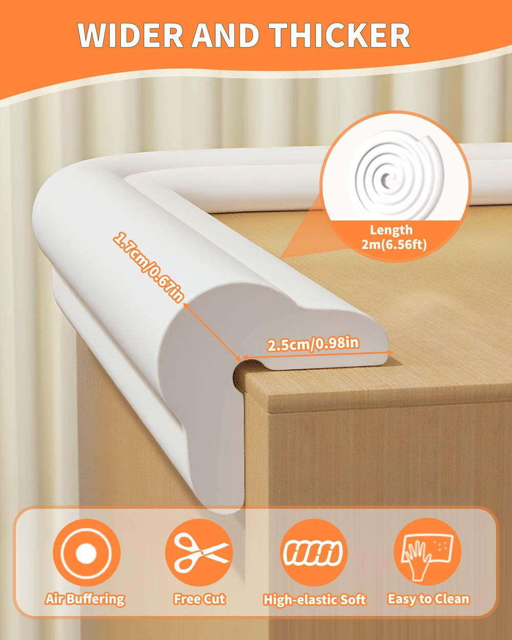 QYV edge protector six-corner-guards demonstrates full-edge coverage for safe play surfaces.