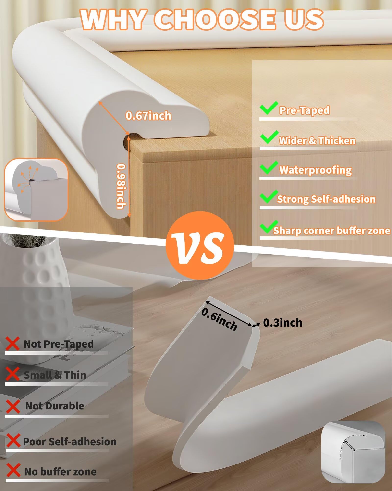 QYV edge protector waterproof-surface shows easy cleaning and stain resistance.