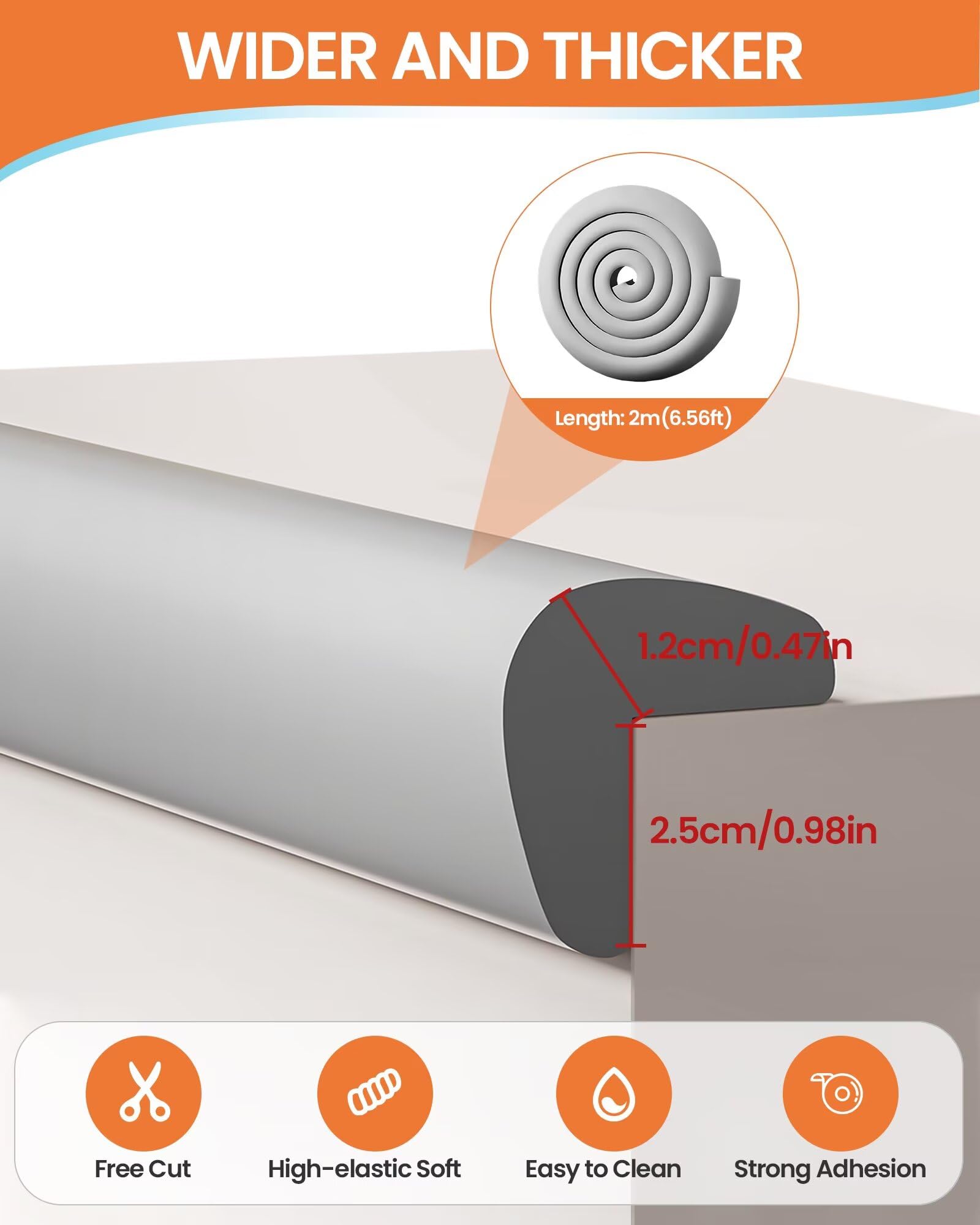 QYV NBR cushioning corner pad in grey cushions accidental impacts softly.