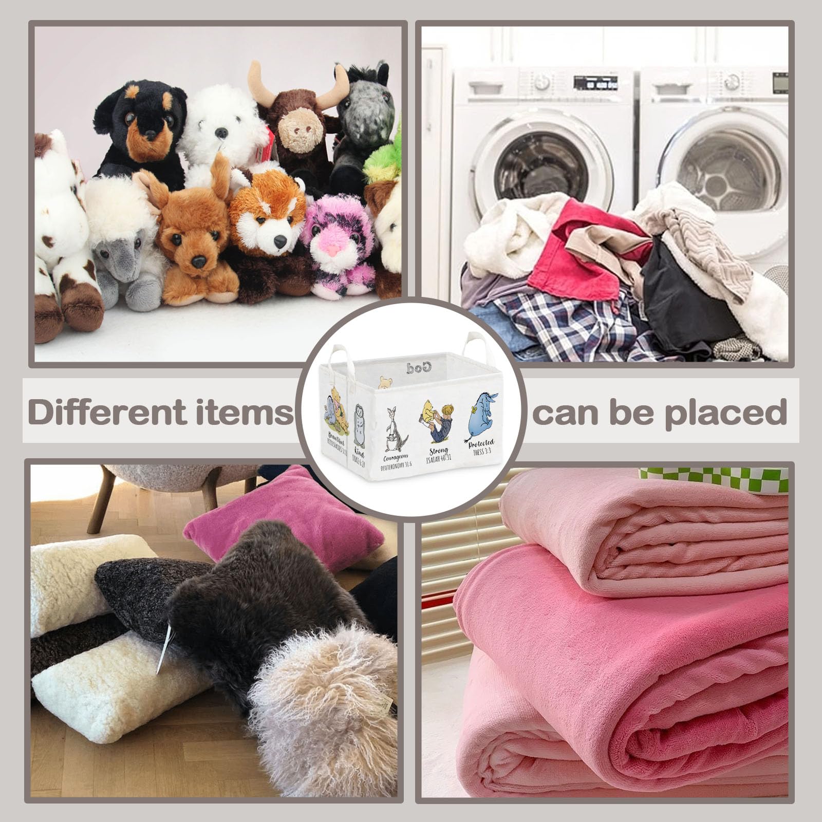 QZCYU Winnie basket folded flat for space-saving storage