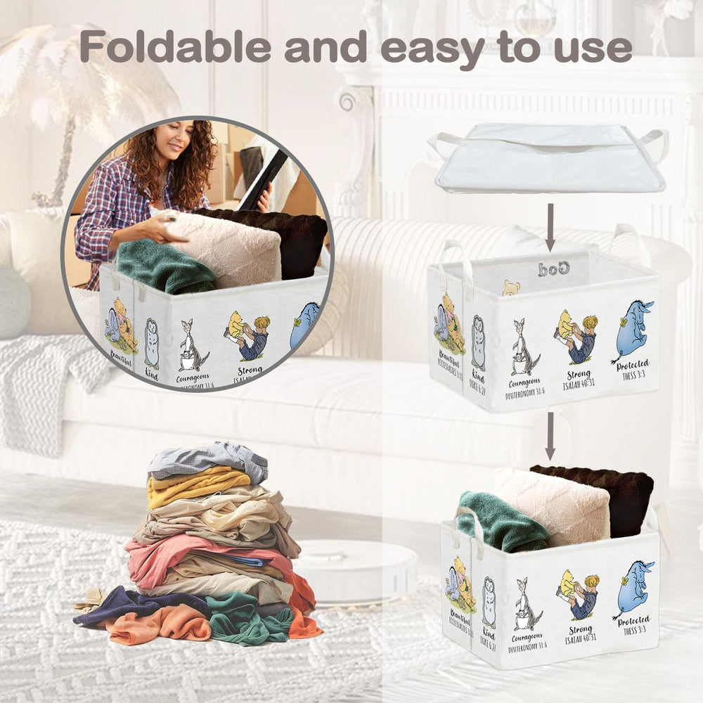 QZCYU Winnie basket in bathroom and bedroom for organizing