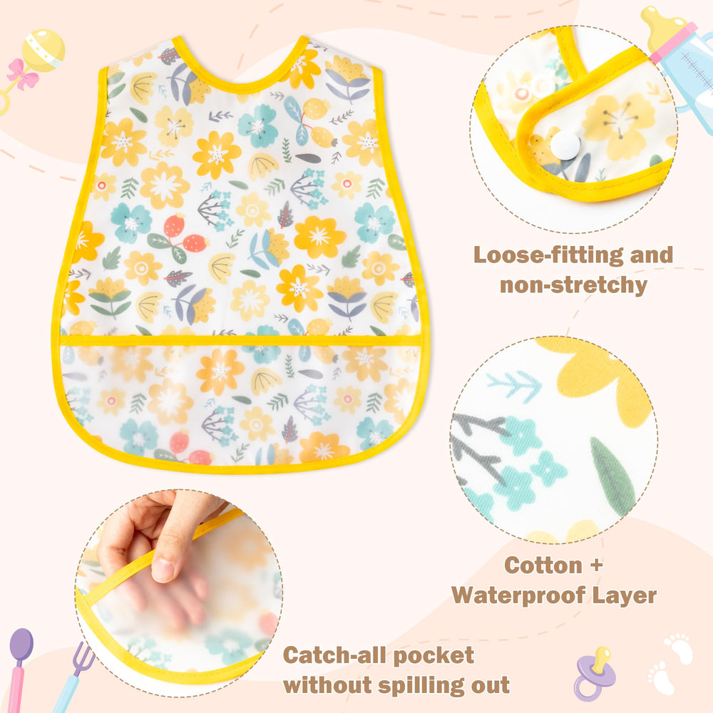 R HORSE adjustable snap button bib demonstrating secure fit for growing toddlers