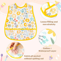 R HORSE adjustable snap button bib demonstrating secure fit for growing toddlers