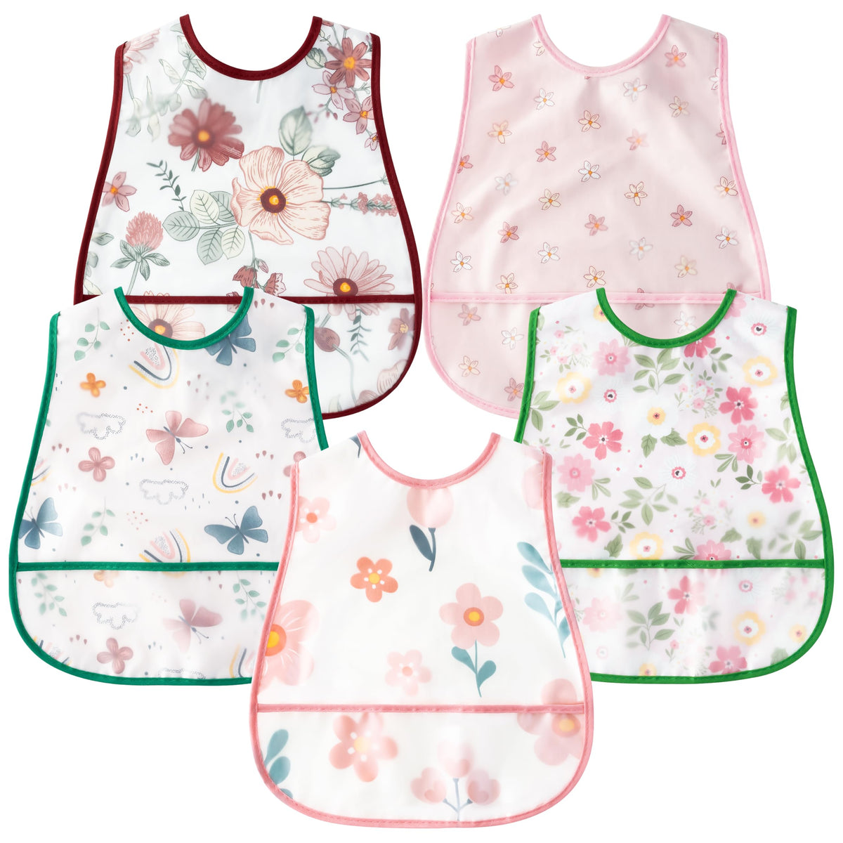 R HORSE baby bib with crumb catcher pocket prevents messes during meals.