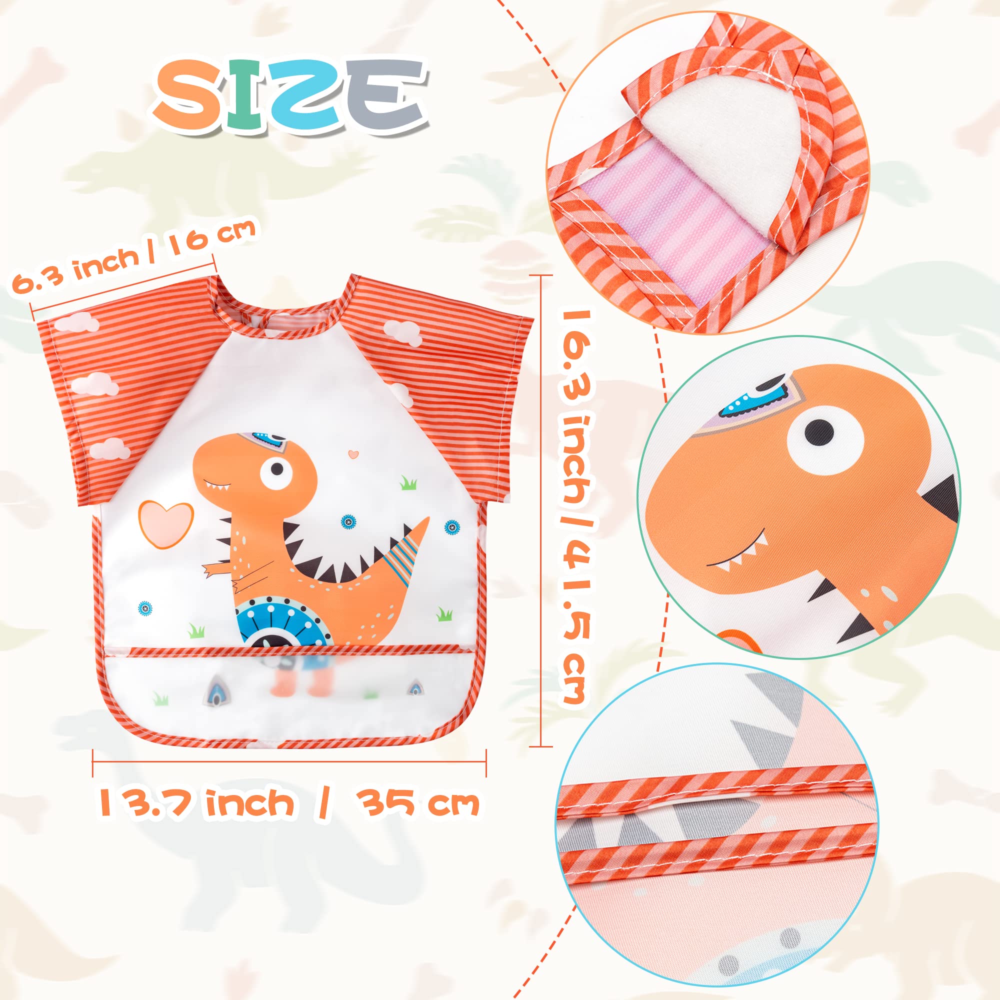R HORSE bib set in flamingo pattern keeps outfits tidy while feeding.