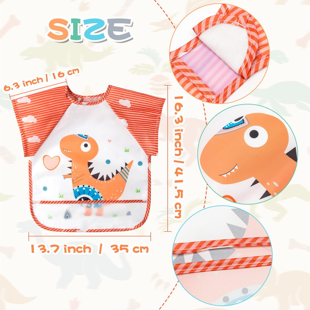 R HORSE bib set in flamingo pattern keeps outfits tidy while feeding.