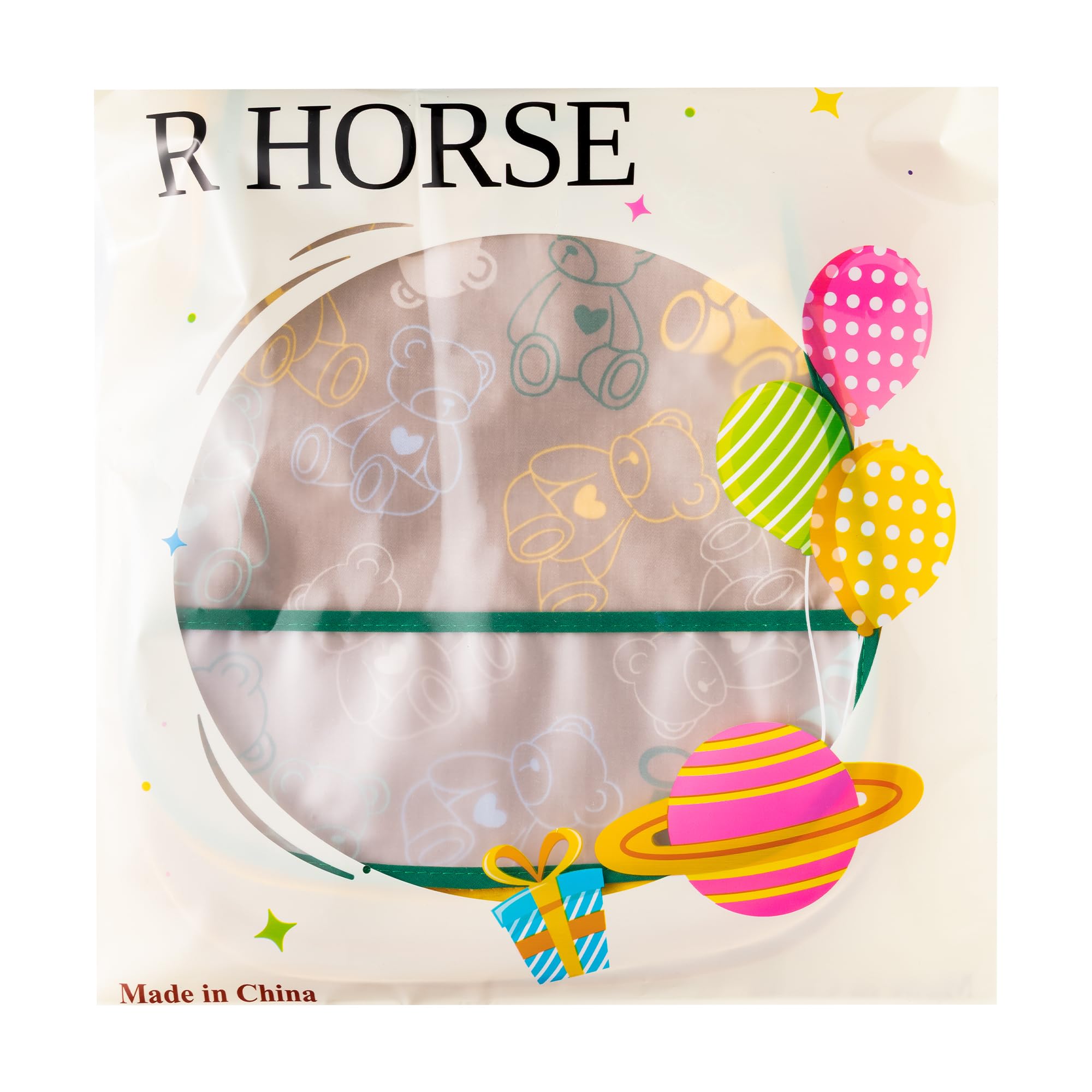 R HORSE packaging image showing gift-ready five bib set for baby showers