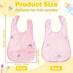 R HORSE bibs feature plaid bow patterns for stylish toddler mealtime.