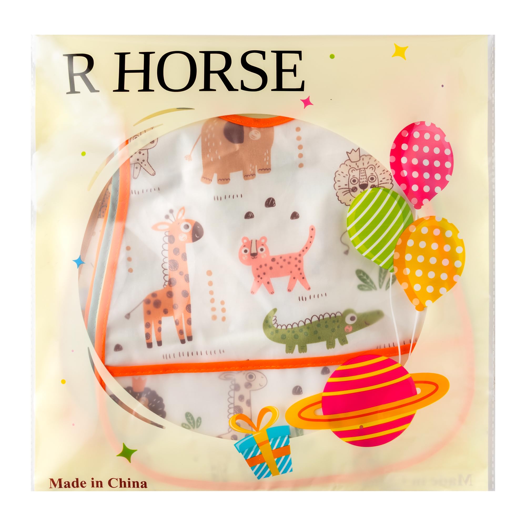 R HORSE bibs in use during mealtime showing practical coverage and style.