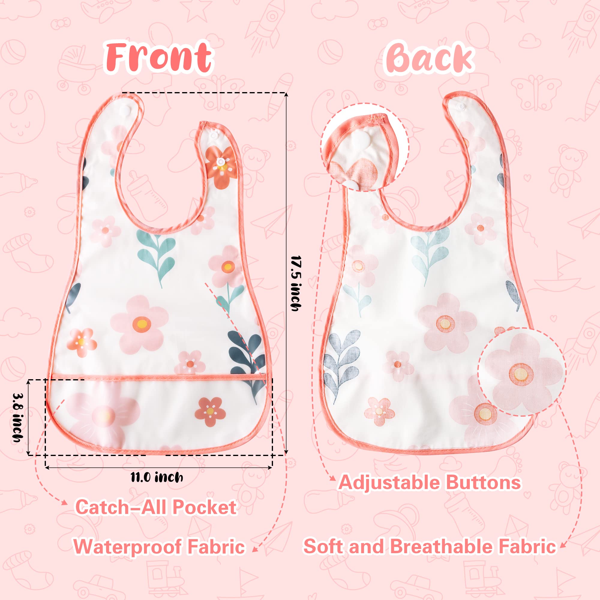 R HORSE bib with adjustable side snaps fits growing infants securely.