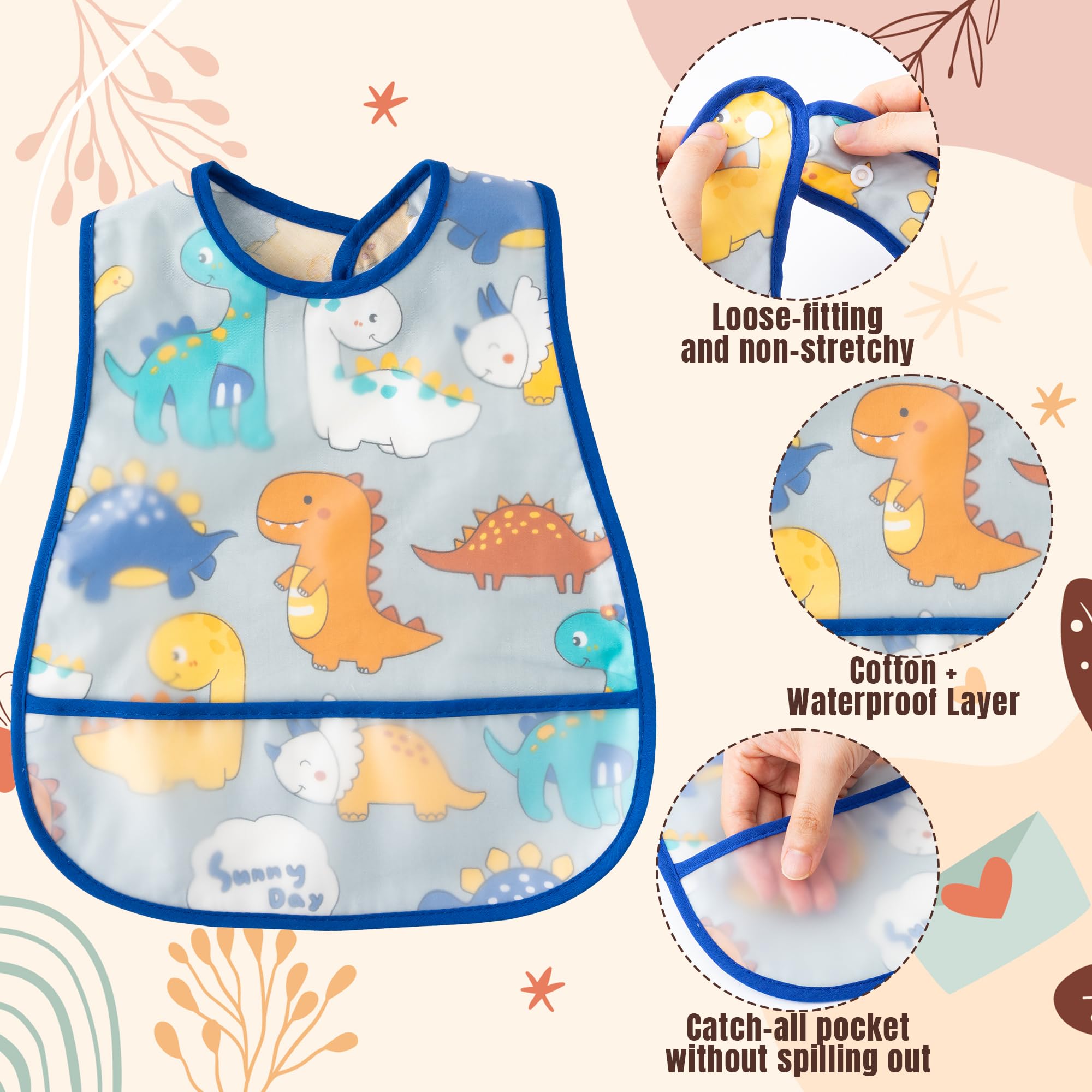 R HORSE adjustable snap-button bibs grow with your baby.