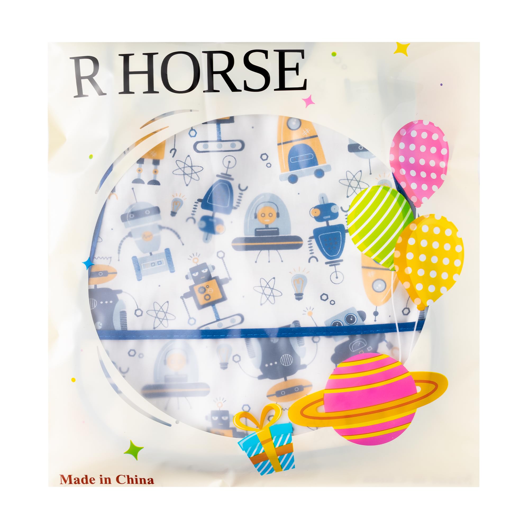 R HORSE blue prints bibs are gift-ready for baby showers.