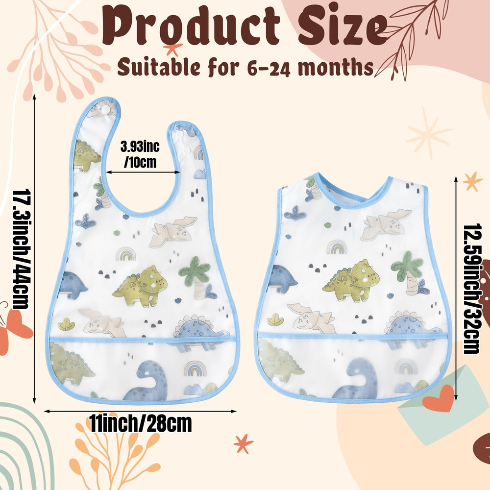 R HORSE crumb catcher pocket bibs catch drips for easier cleanup.