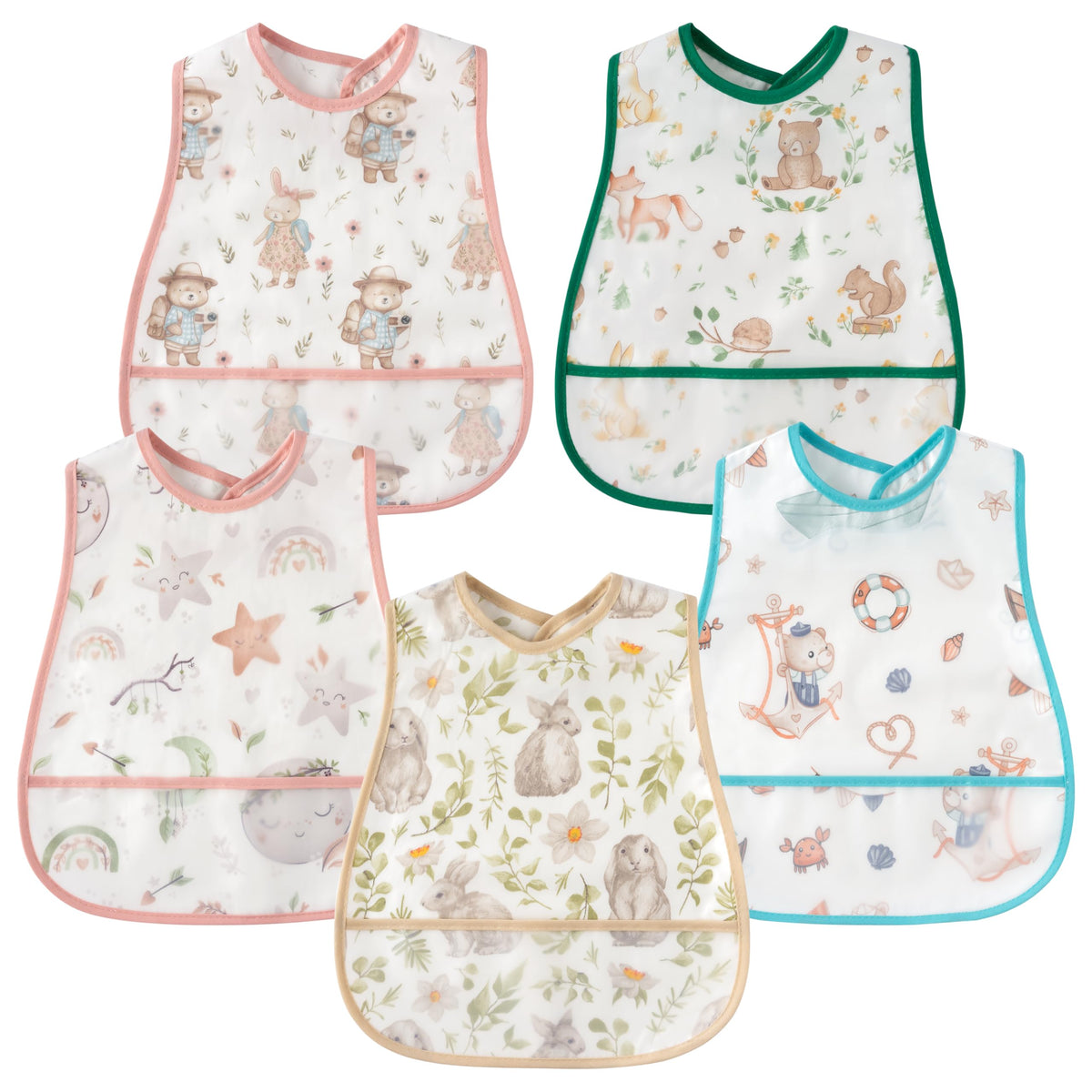 R HORSE soft cotton bib close-up for comfortable, dry mealtimes.