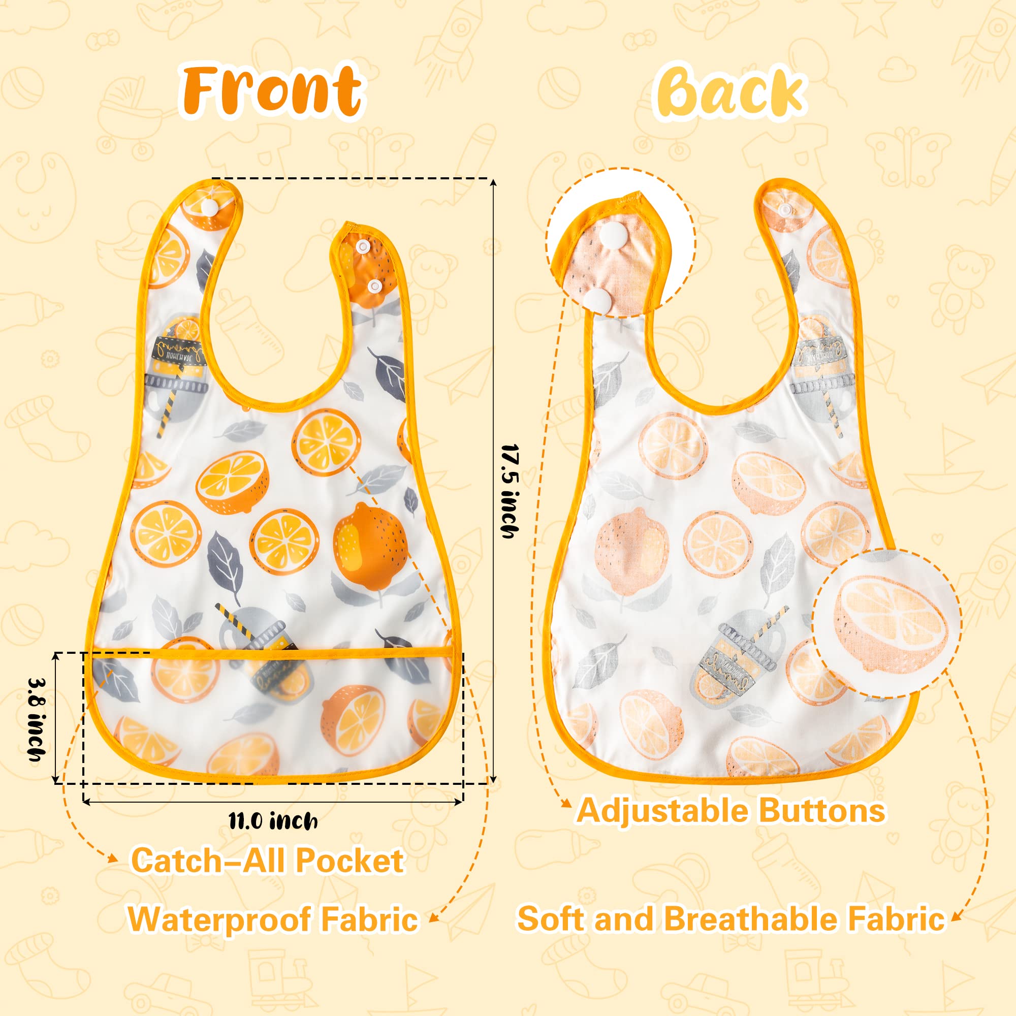 R HORSE bibs waterproof front layer keeps baby's clothes dry during drool