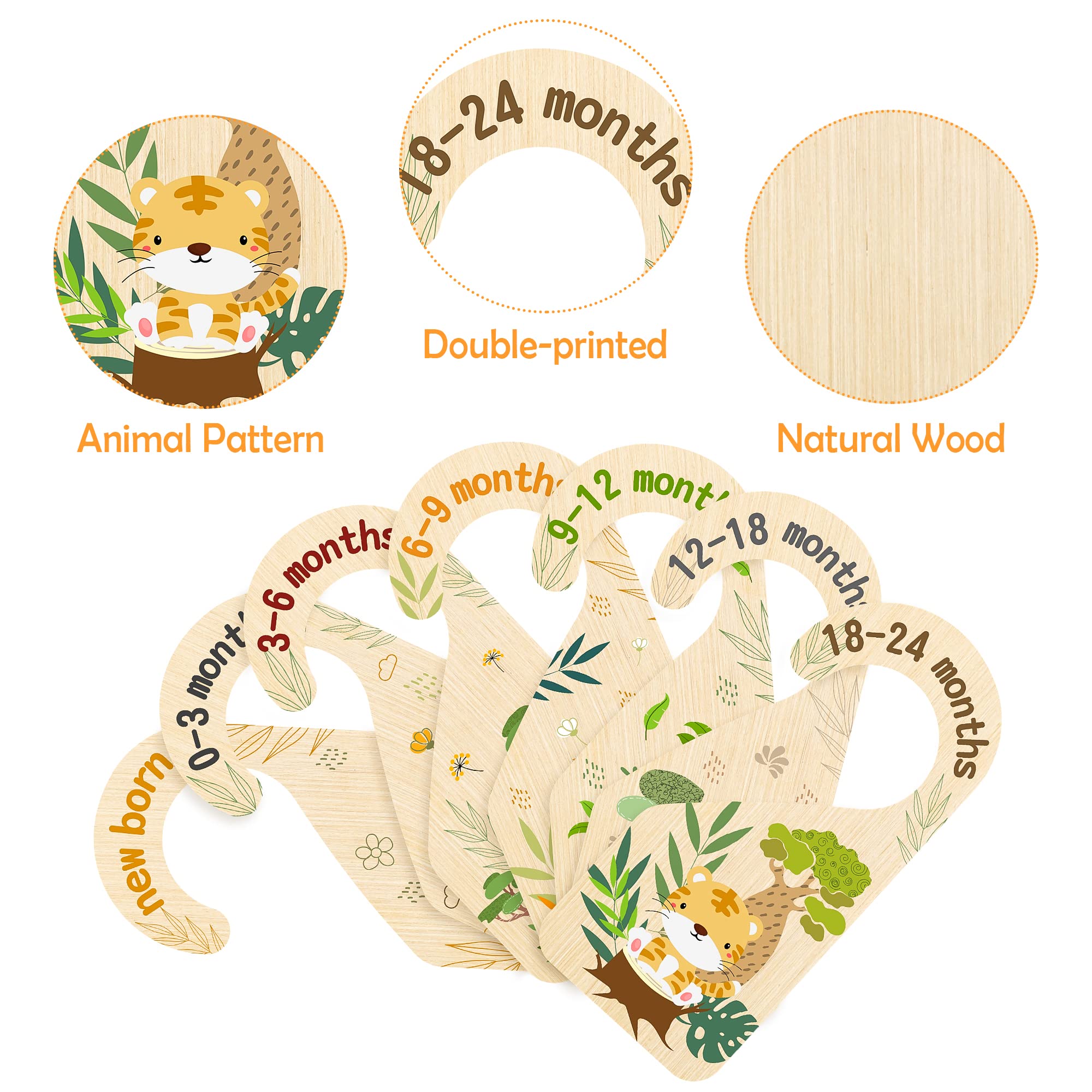 R HORSE wooden closet divider with double-sided print aids quick outfit selection.