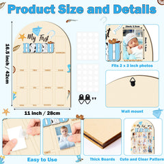 R HORSE baby first year photo display board features 12 monthly frames for milestones