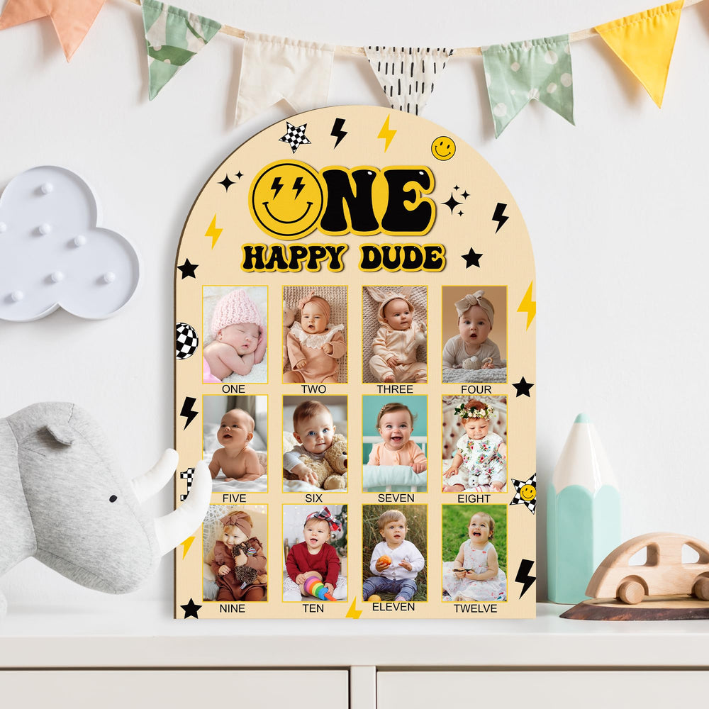 R HORSE Baby monthly milestones display ready for nursery decor.