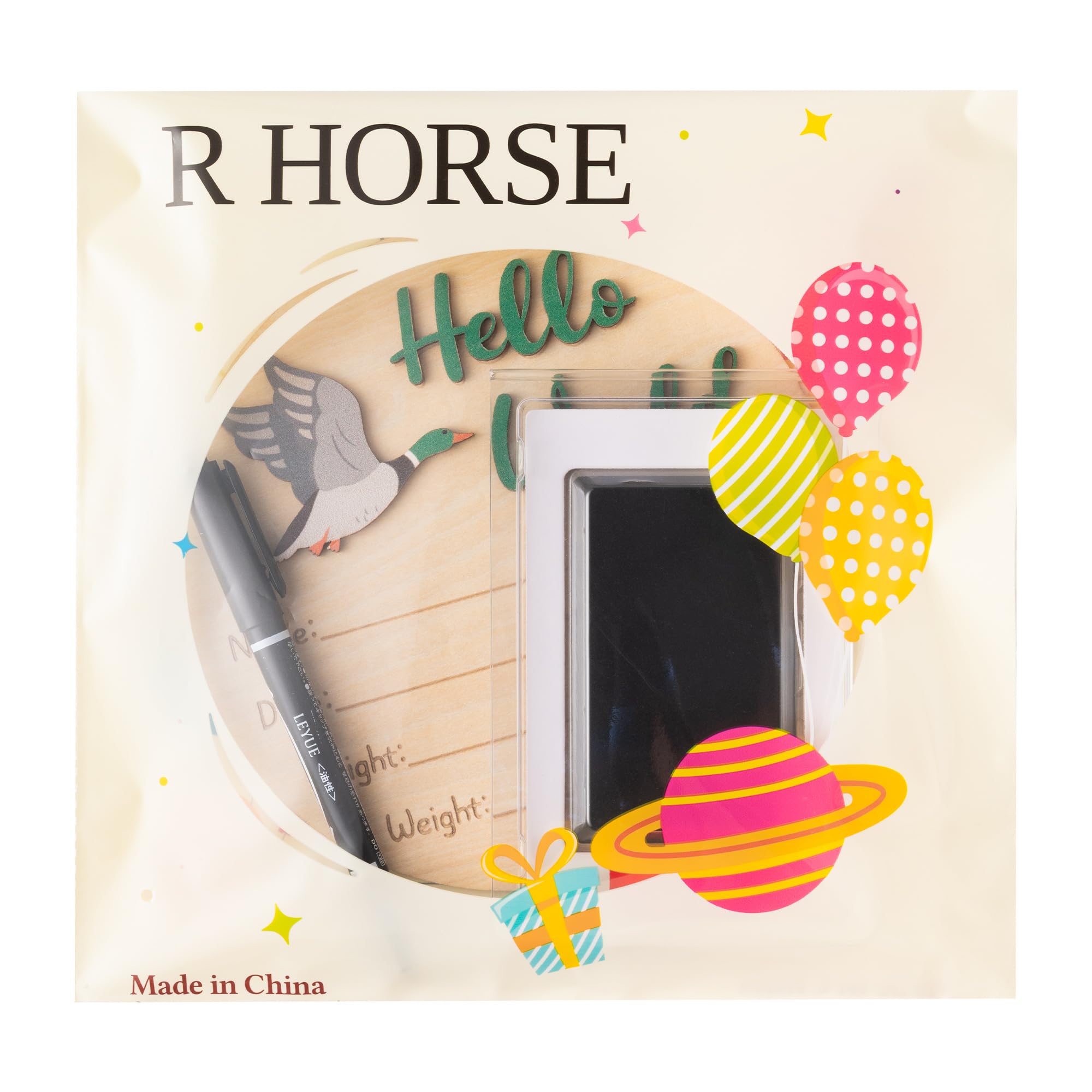 R HORSE baby-name-weight-date-display preserves birth details.