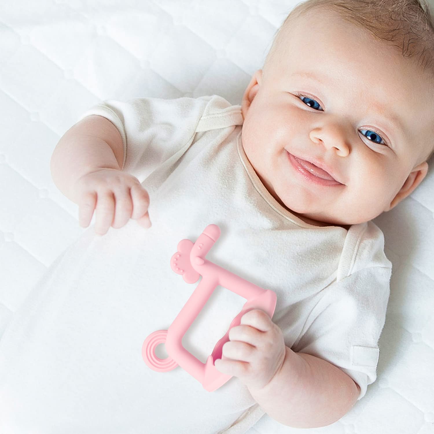 R HORSE wrist teether yellow, sensory development aid during early teething rituals