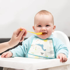R HORSE adjustable-snap bibs offer secure fit and quick removal without disturbing baby