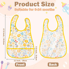 R HORSE crumb catcher pocket bib close-up showing spill capture for quick cleanups