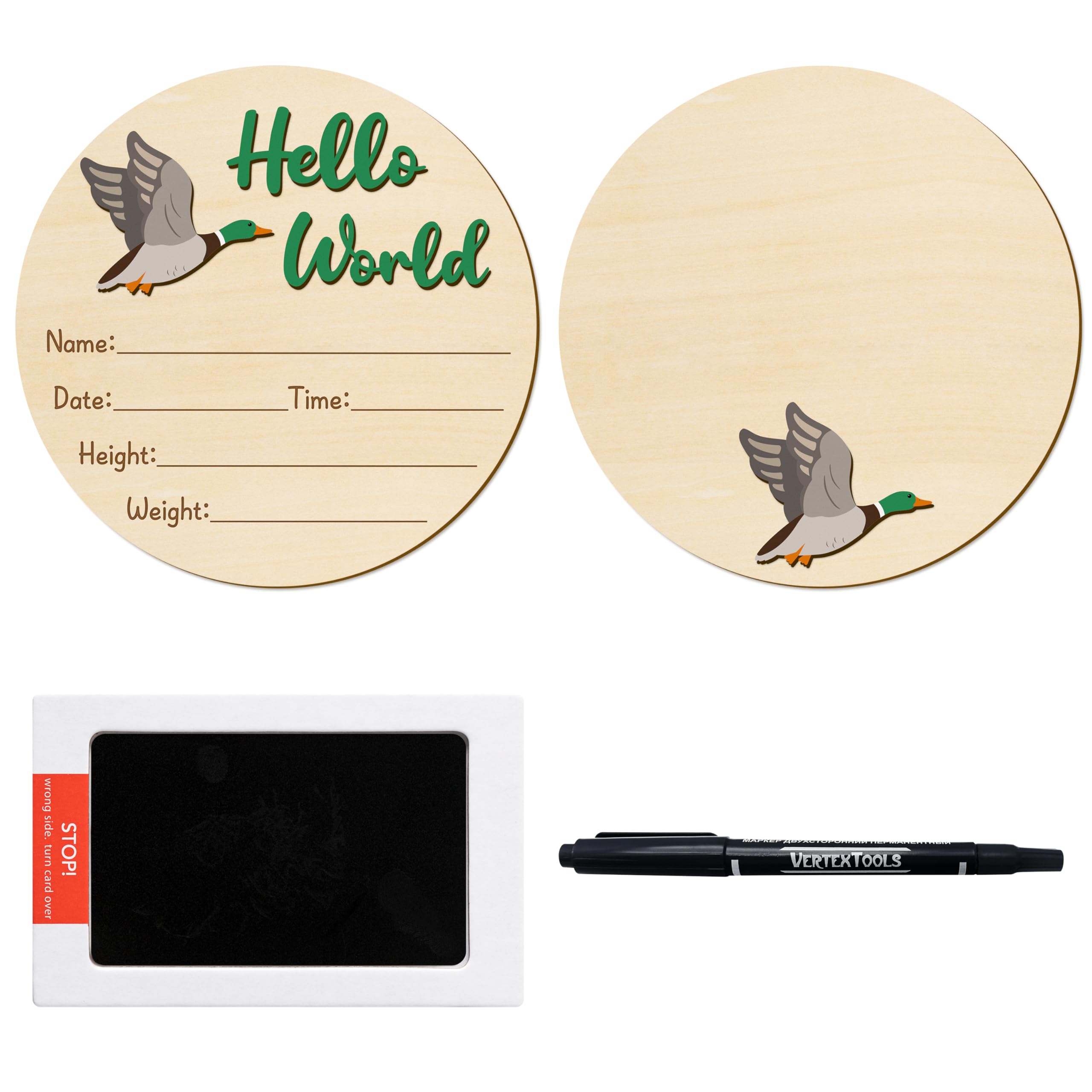 R HORSE birth-announcement-sign in natural wood, ideal keepsake for newborn photos.