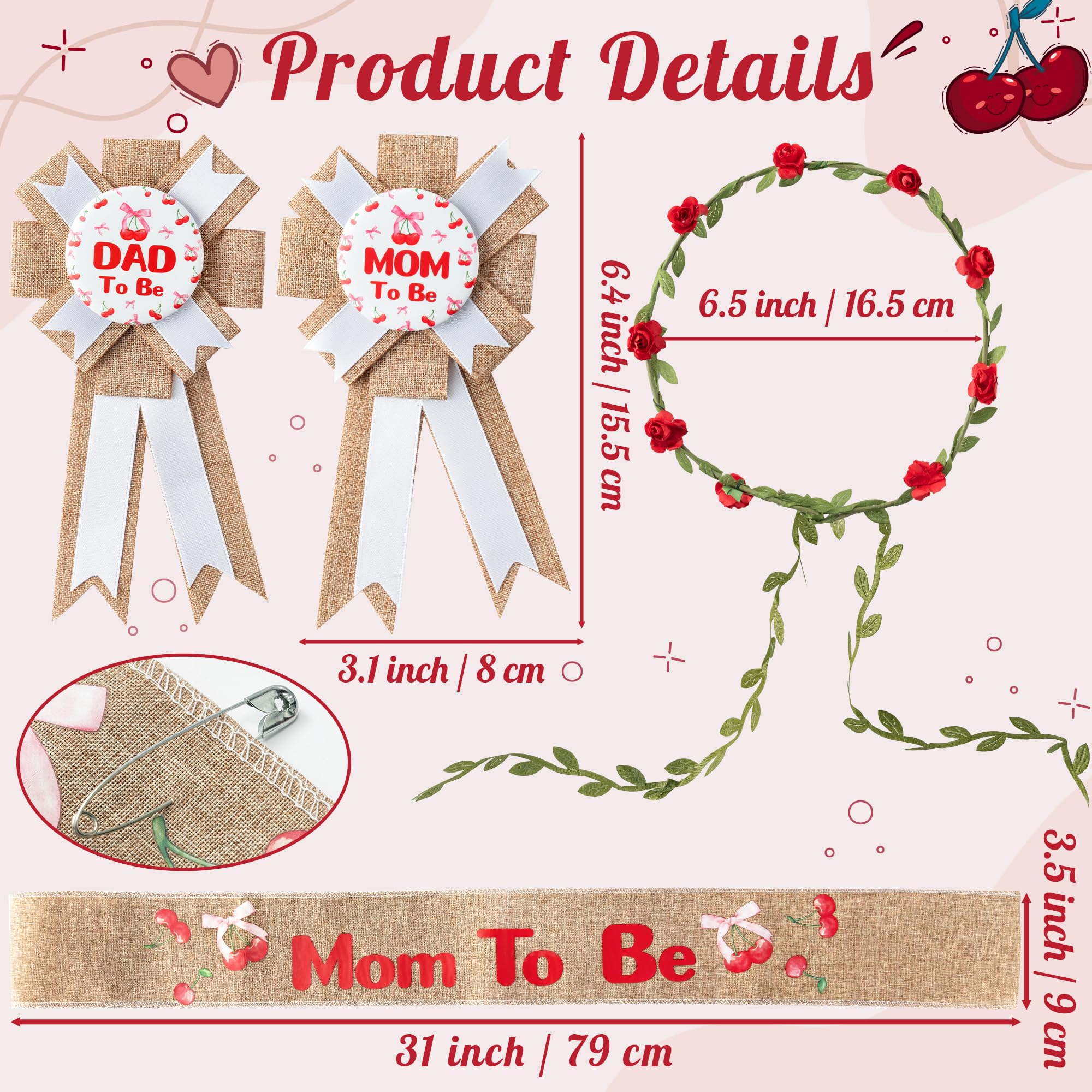 R HORSE dad-to-be corsage pin in cherry adds celebratory flair