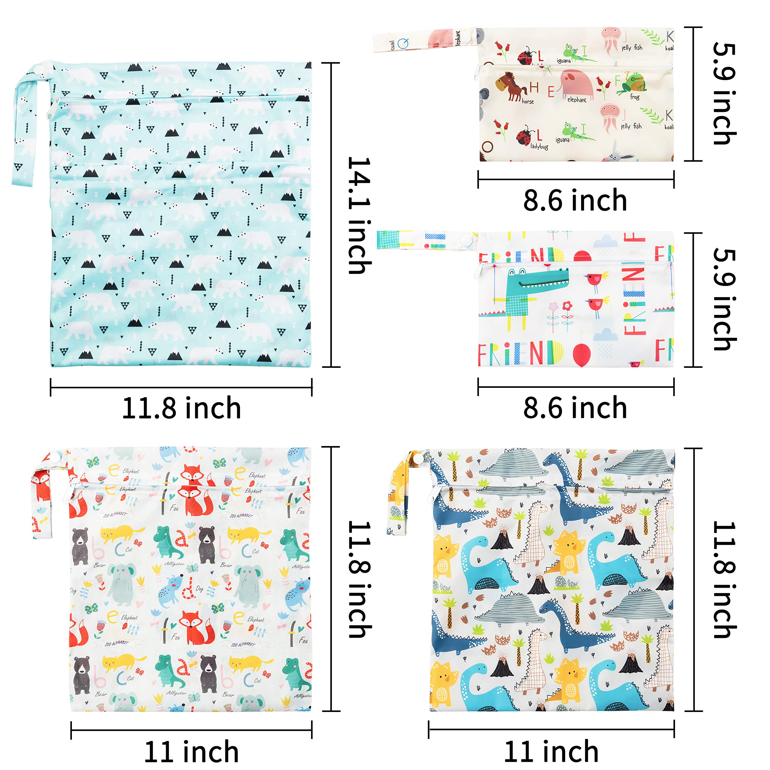 R HORSE dinosaur print wet dry bag ideal for car trips and beach days.