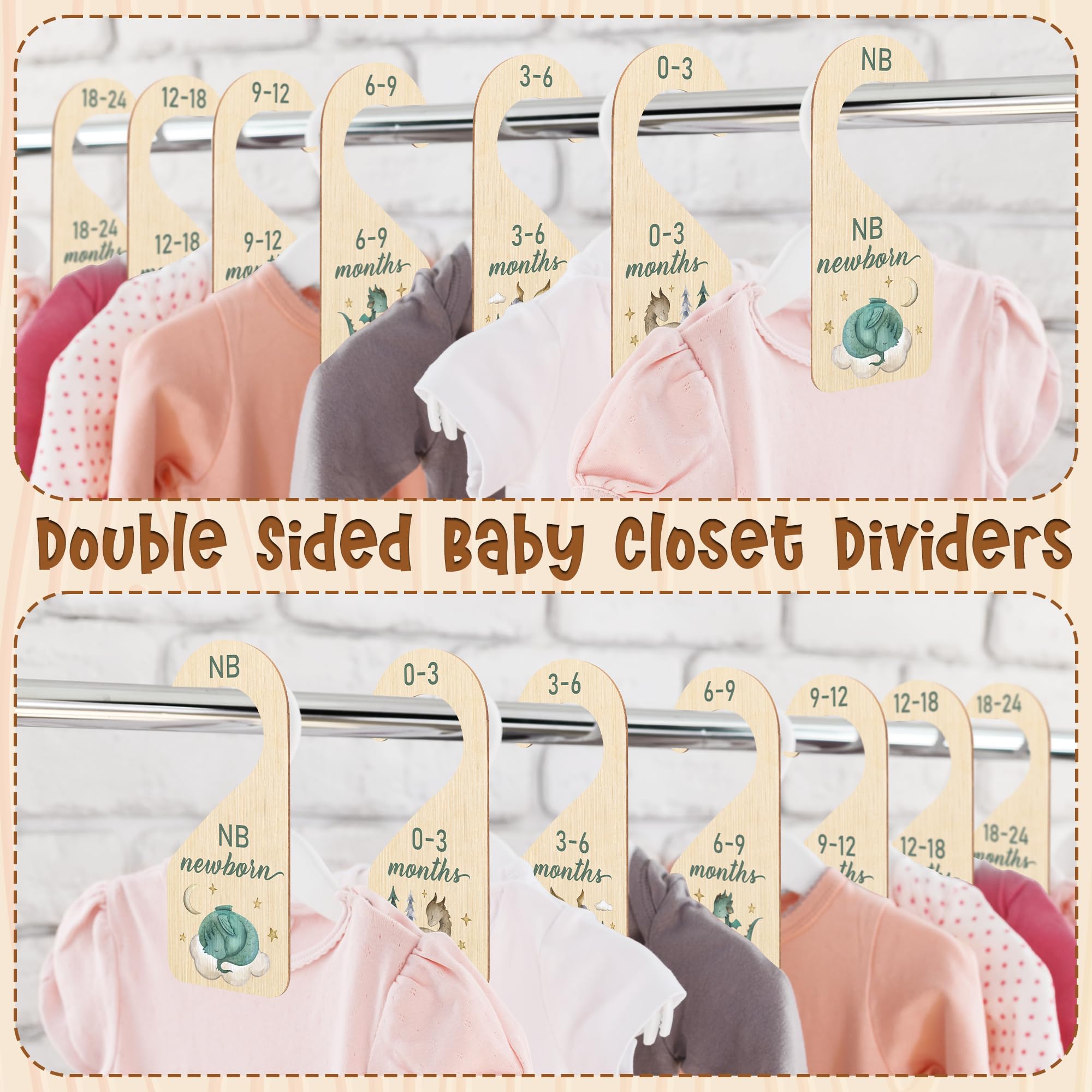 R HORSE dragon design hanging divider aids quick size sorting.