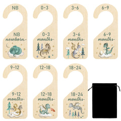 R HORSE dragons wooden closet divider full set helps organize baby outfits efficiently.