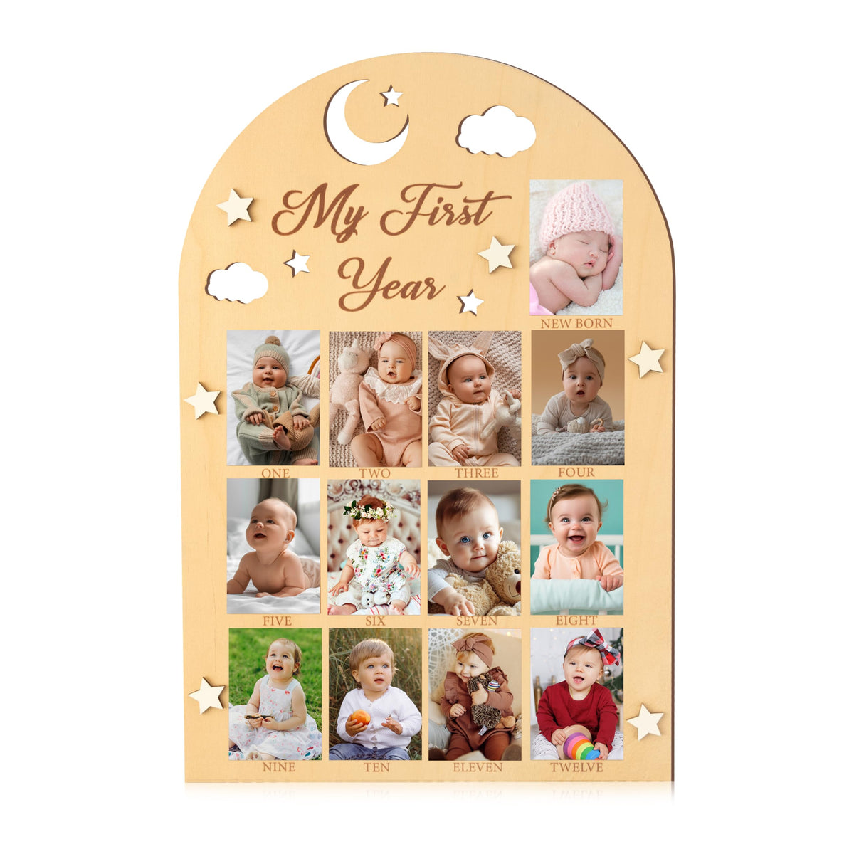 R HORSE first year frame with 3D star design to highlight baby milestones.