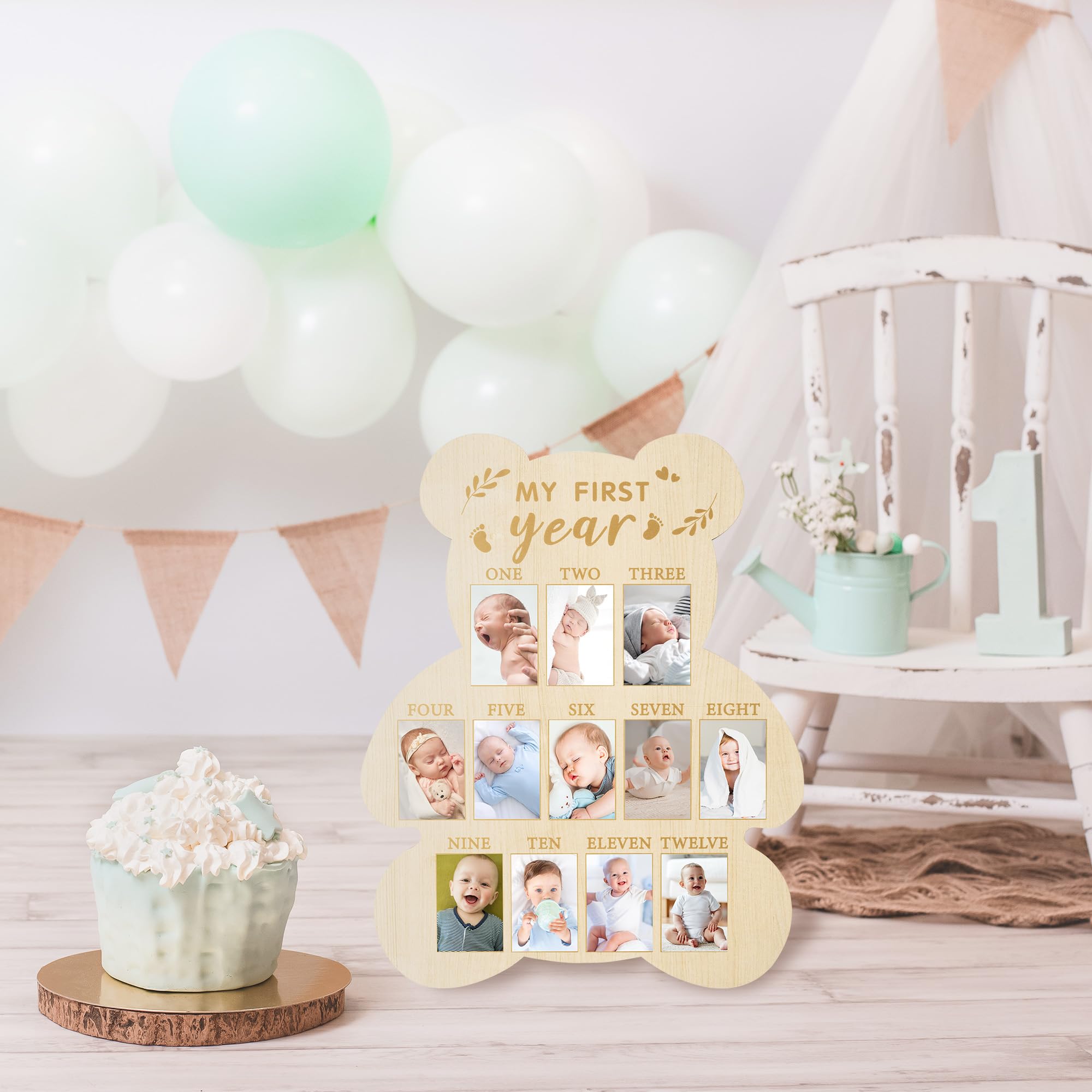 R HORSE milestone display for newborn to one-year photo collection.