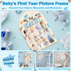 R HORSE monthly photo frames on wood board for memory keeping