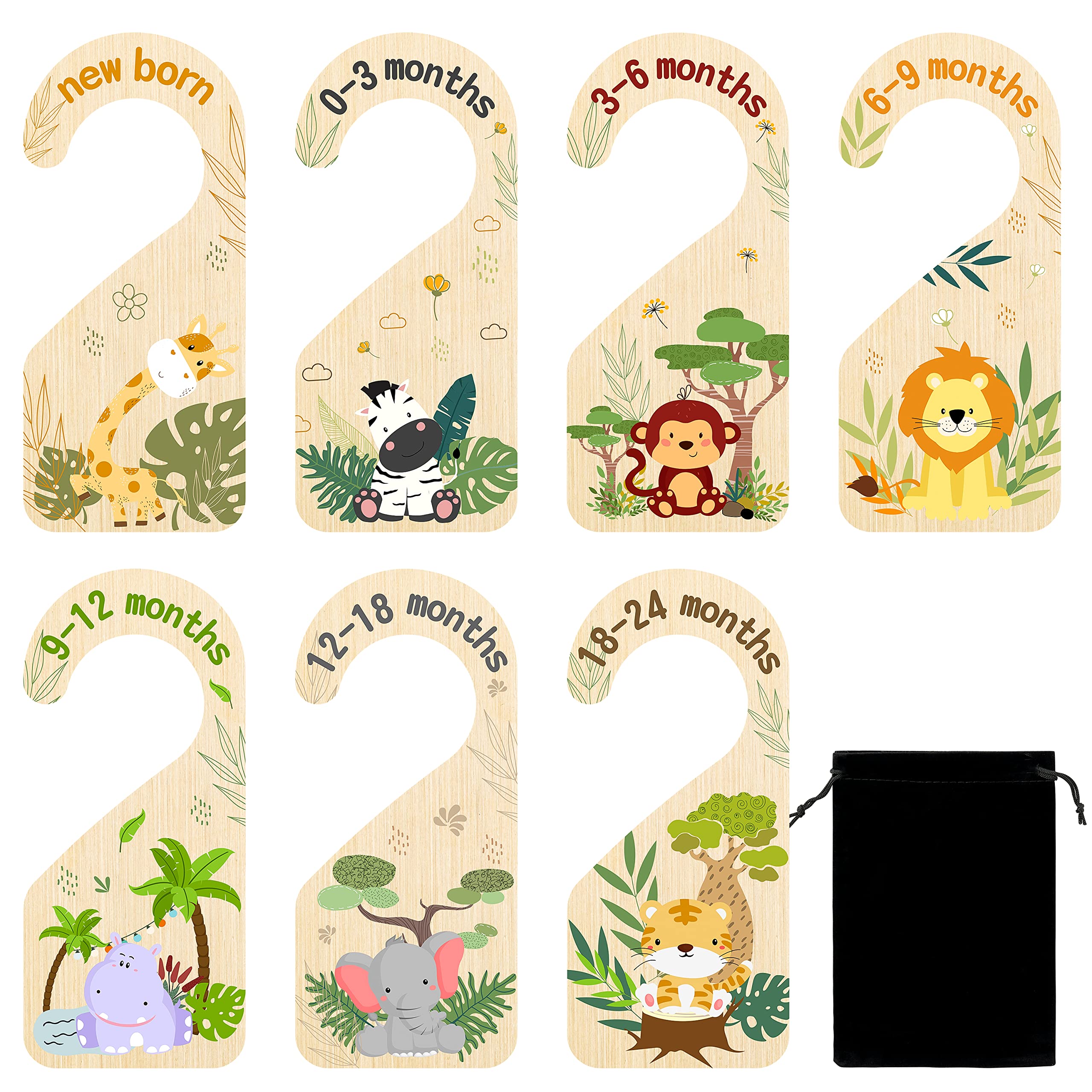 R HORSE Safari Baby Closet Dividers Set showcases organized newborn to 24 months outfits.