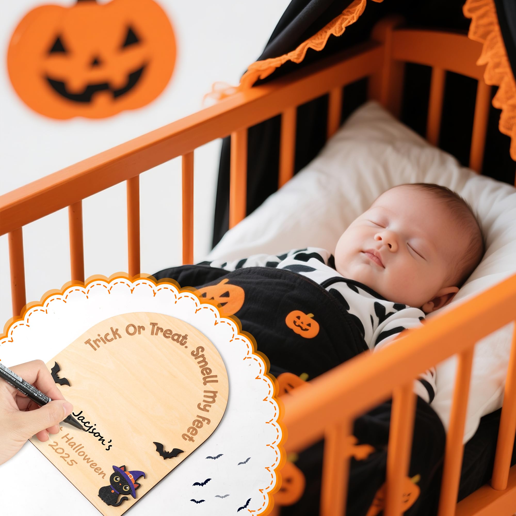 R HORSE sign-size-9-8x8-1-in closeup shows balanced space for baby handprint.