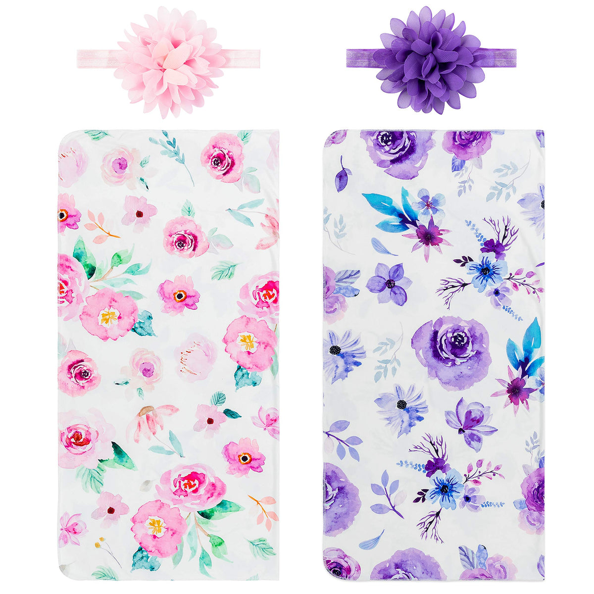R HORSE swaddle pink floral pattern set wraps newborns softly for calm naps