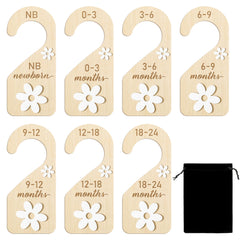R HORSE wooden closet dividers with daisy design, aiding quick outfit sizing at a glance
