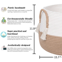 R RUNKA boho basket for living rooms, stylish and practical storage and decor.
