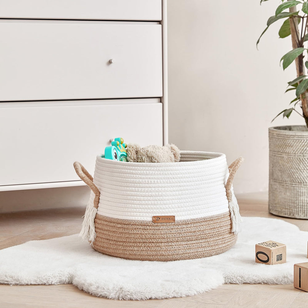 R RUNKA cube basket for toy storage neatly organizing playtime essentials.