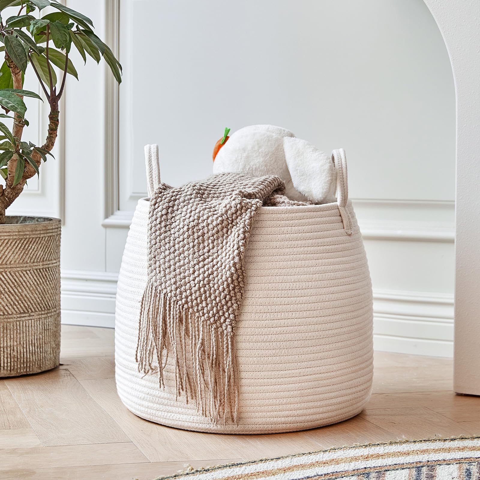 R RUNKA nursery basket versatile for toy storage and laundry organization