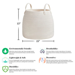 R RUNKA basket highlights woven cotton rope texture with durable soft-touch in nursery decor