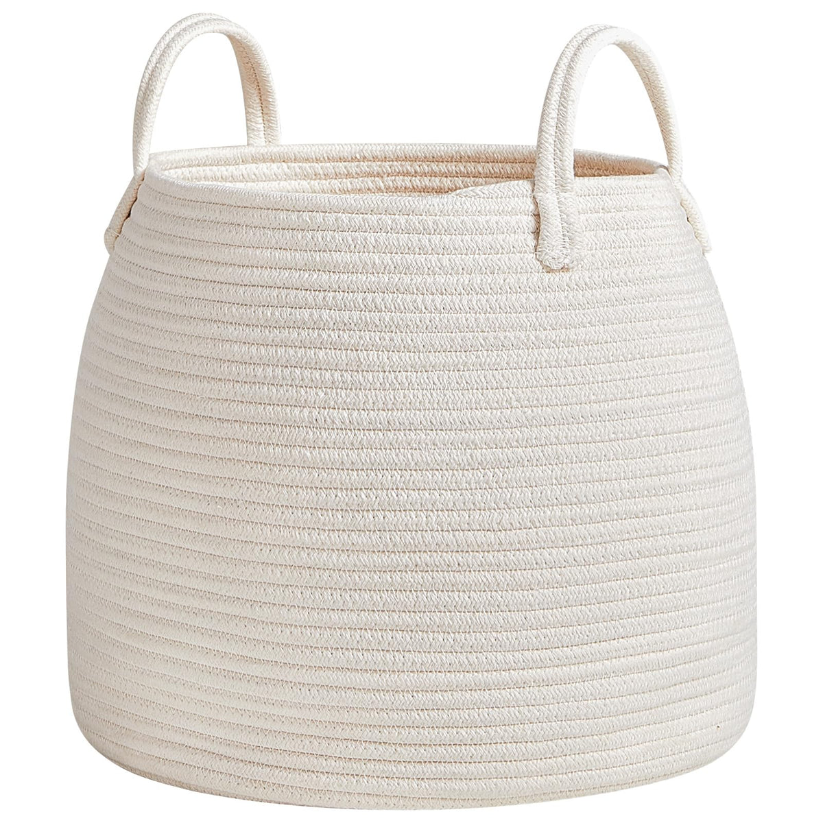 R RUNKA nursery basket shows distinctive shape for elegant toy and blanket storage