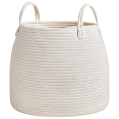 R RUNKA nursery basket shows distinctive shape for elegant toy and blanket storage