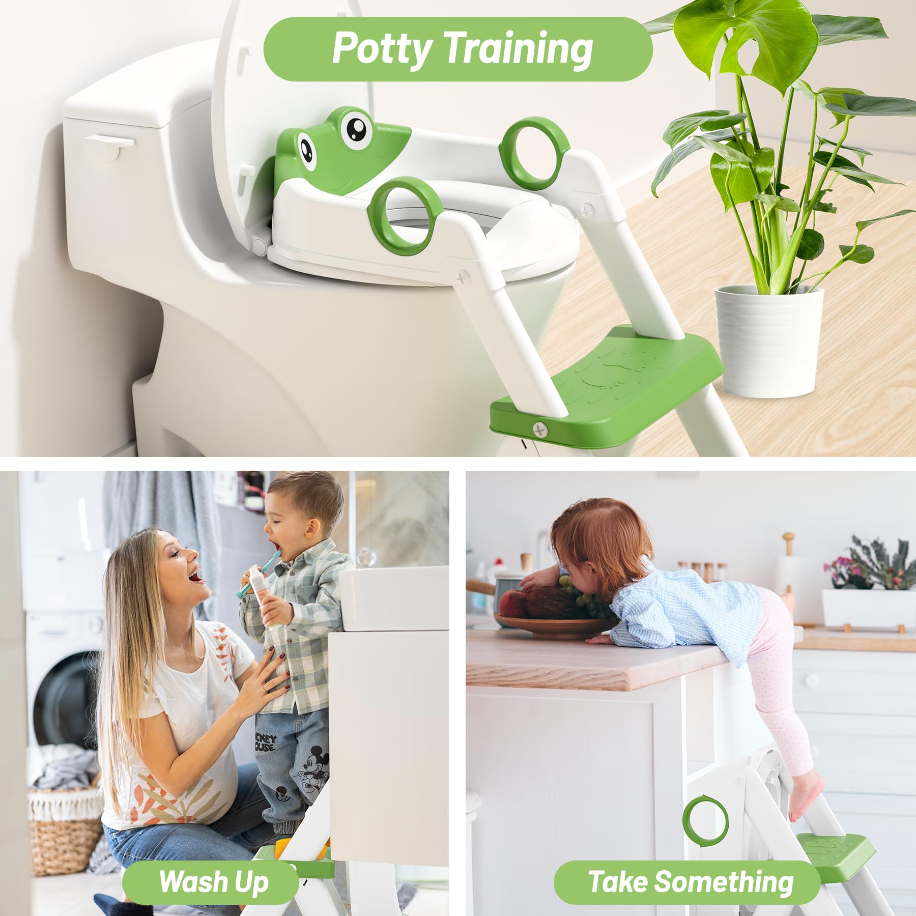 RABB 1ST Frog Potty Seat compatibility with standard elongated toilets includes V/U/O shapes