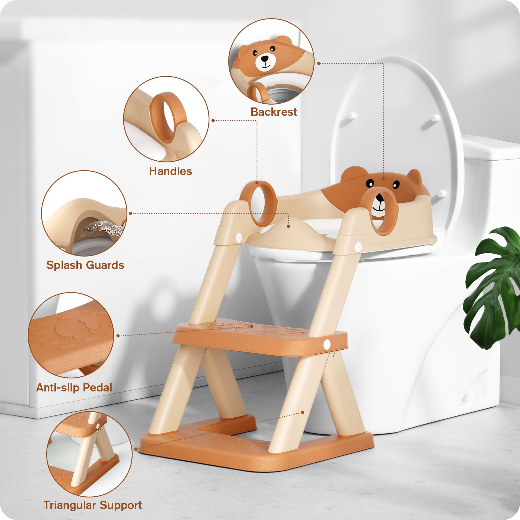 RABB 1ST potty seat with 6-height adjustment for a precise fit.