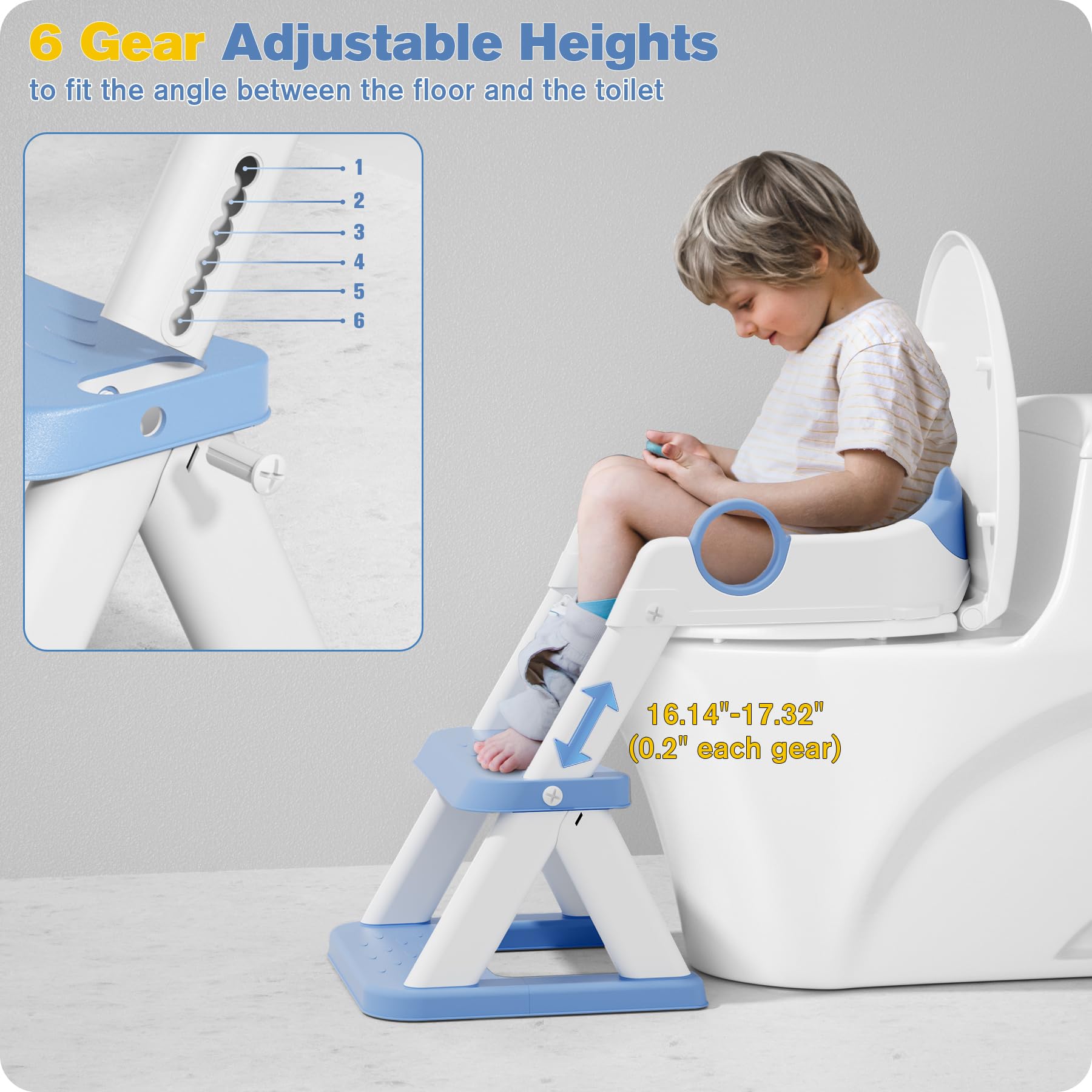RABB 1ST 2-in-1 step stool folds for easy storage and reach.