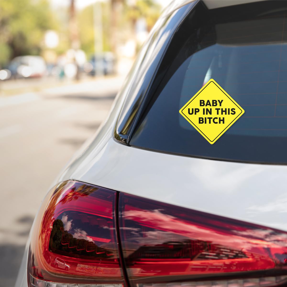 RABOWA Baby On Board sign boosts visibility during day and night.