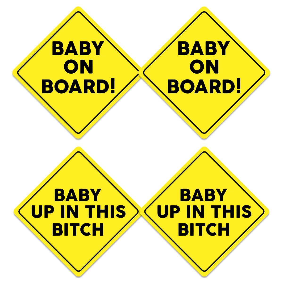 RABOWA Baby On Board sticker on car window for high visibility and family safety.